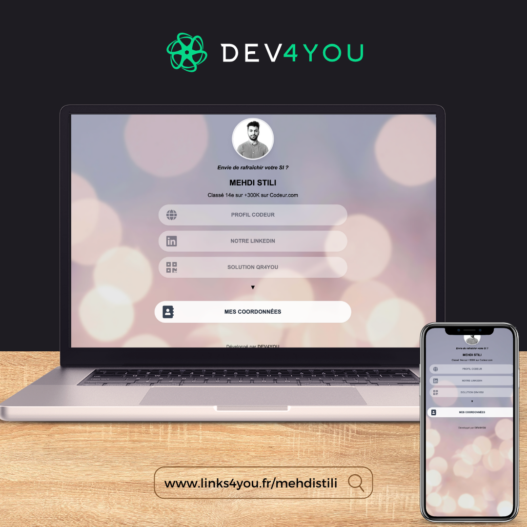 Projet Dev4You : Carte de visite